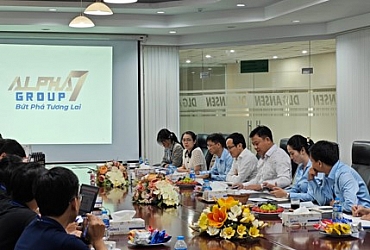 Khách hàng VietinBank đến thăm và làm việc tại Tập đoàn Alpha7.